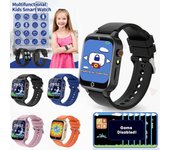 Reloj inteligente para niños con 26 juegos, cámaras de videollamada, linterna musical, despertador, llamada SOS, reloj inteligente antipérdida para niños, juguetes educativos negro