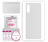 apgo Protective Skin Sticker for the back compatible with Sony Xperia 10 II, Wrap Film, Foil, Vinyl - Pattern Transparent Carbon