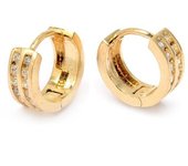 Les Trésors De Lily [L4322] - Pendientes de aro  Diosa  bañados en oro - Oro blanco - 10 x 5 mm oro