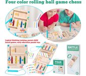Juego de ajedrez con bolas de cuatro colores en movimiento, entrenamiento de pensamiento lógico, juego de mesa para padres e hijos, juguetes educativos de educación temprana. One Size