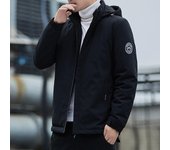 Chaqueta de plumas para hombre, chaqueta corta con capucha, informal, cálida, de invierno, para hombre M