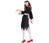 Disfraz de monja vampiro zombie manchada de sangre talla S-XL, disfraz de Halloween, disfraz de monja zombie sangrante One size
