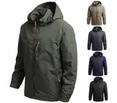 Cazadora militar para hombre, chaquetas de campo, ropa de abrigo para hombre, abrigo táctico impermeable para piloto, Sudadera con capucha, ropa del ejército de caza S negro