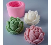 Molde de silicona para velas de aromaterapia, molde de silicona para jabón con forma de flor de loto 3D, bricolaje one size