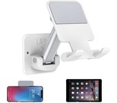 Soporte de pared para tableta con adhesivo extensible, soporte de pared para teléfono móvil, soporte de pared ajustable para iPad, iPhone de 4 a 12 pulgadas, universal negro