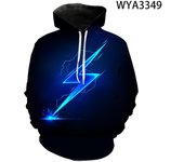 Primavera otoño nuevos hombres mujeres sudaderas con capucha relámpago 3D impreso streetwear pulóver sudaderas de manga larga ropa chaqueta L