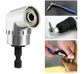 Accesorio de taladro de ángulo recto de 105 grados y kit de broca de extensión de ángulo flexible para taladro, destornillador, adaptador de enchufe, herramientas
