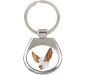 Sabueso ibicenco, Podenco ibicenco, Sabueso ibicenco Warren - llavero geométrico con foto y inscripción Art-Dog blanco