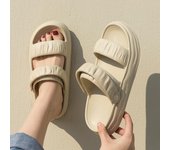 Moda fondo grueso ligero antideslizante al aire libre dos sandalias de uso zapatos de playa al aire libre femeninos 40-41 blanco