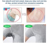 1 rollo de almohadillas desechables para prevenir el sudor, pegatina antitranspirante seca transparente para las axilas