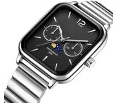 Reloj de lujo para mujer, reloj de pulsera de cuarzo resistente al agua, reloj de pulsera cuadrado con fase lunar, relojes de regalo para mujer y niña