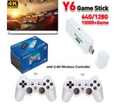 Consola de videojuegos Retro Y6 4k, 2,4G, TV Stick inalámbrico, 64/128G, más de 10000 juegos HD, Emuelec4.3, portátil, para GBA 64G