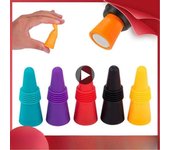 Juego de tapón de botella de vino de silicona, accesorios para whisky, tapa para botella de champán y cerveza a prueba de fugas, accesorios para barra con tapa de corcho de vino CHINA naranja