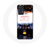 Coque Maniacase pour Samsung Galaxy A32 4G Formule 1 Max Verstappen Pilote de F1 noir rouge et jaune