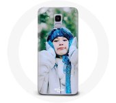 Coque pour Samsung Galaxy A8 2018 BTS Bangtan Sonyeondan Jimin neige Noël bleu