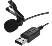 Mini micrófono portátil manos libres con clip en solapa Lavalier micrófono con cable negro