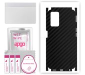 apgo Protective Skin Sticker for the back+sides compatible with Oppo A76, Full Wrap Film, Foil, Vinyl - Pattern Carbon Black