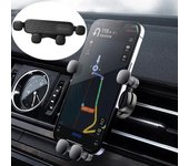 Soporte para teléfono de coche Gravity con clip para rejilla de ventilación, soporte para teléfono móvil, soporte para GPS para iPhone 13, 12 Pro, Xiaomi y Samsung negro