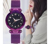 Relojes de pulsera de cuarzo para mujer con diseño creativo a la moda, relojes de lujo Sky Star para mujer, los mejores regalos para niñas, familiares y amigos negro