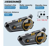 Intercomunicador Bluetooth para casco de motocicleta BT5.3, inalámbrico, 300 m, altavoz impermeable, manos libres, interfono