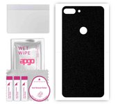 apgo Protective Skin Sticker for the back compatible with HTC Wildfire E Lite, Wrap Film, Foil, Vinyl - Pattern Matte Black