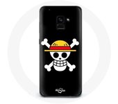Coque pour Samsung Galaxy A8 Plus One Piece Manga Tete de Mort Fond Noir