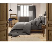 Pack housse de couette  Gaïa   Gaze de Coton  - Gaïa Granit - Pack 4 Pièces pour lit 180 x 200 cm (1 Housse de couette 260 x 240 +