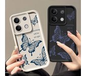 Funda protectora de silicona suave para Xiaomi 13t Pro Poco X6 X5 Redmi Note 13 12 11 Pro, mariposa colorida Redmi Note 11 beige