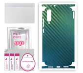 apgo Protective Skin Sticker for the back+sides compatible with Xiaomi Mi A3, Full Wrap Film, Foil, Vinyl - Pattern Carbon Chameleon CAKA1