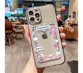 Funda de teléfono con dibujos animados coreanos para iPhone 15, 14, Pro, 11, 13, 12 Pro Max, X, XR, XS, 7, 8, 15 Plus, SE 2020, funda tipo billetera con tarjetero For iPhone 12