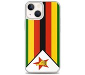 Coque iPhone - Multicolore - Drapeau Zimbabwe - Souple - Compatible iPhone 13 mini - Vertical