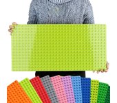 Bloques de construcción de partículas grandes de 51x25,5 cm, placa Base de ladrillos, juguetes educativos DIY para pared de ladrillos para niños color rosa
