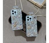 Funda de teléfono de lujo con diamantes de imitación para botella de Perfume, funda a prueba de golpes con cordón para iPhone 15, 14, 13, 12, 11 Pro Max, X, XS, XR, XS Max, 8, 7 Plus iPhone 7