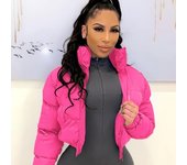 Chaqueta corta de algodón para mujer de otoño e invierno XXL negro