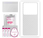 apgo Protective Skin Sticker for the back compatible with Xiaomi 12S Ultra, Wrap Film, Foil, Vinyl - Pattern Transparent Carbon