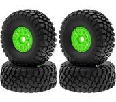 4 Uds 138Mm 1/7 desierto neumático de camión de recorrido corto 17Mm rueda hexagonal reemplazo para ARRMA Mojave TRAXS UDR verde