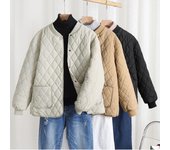 Chaqueta acolchada de plumón para mujer, versión coreana de otoño e invierno, chaqueta acolchada corta, holgada y gruesa, chaqueta cálida de manga larga de talla grande XL negro