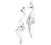 Les Trésors De Lily [I3734] - Boucles Argent 'Chorégraphie' argenté (rhodié) - 45x12 mm plata