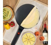 Máquina eléctrica para hacer pizza y panqueques, plancha antiadherente, máquina para hacer pasteles, crepera, electrodoméstico de cocina Black-EU 220V