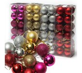 Juego de 24 mini bolas de Navidad irrompibles, adornos para árbol, decoración de fiesta, 3 cm/1,18 '' 24pcs/set