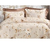 Parure de couette réversible  100% Satin de coton Peigné  / 82 fils /cm² - Aki