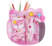 Juego de papelería de dibujos animados, ligero, portátil, borrador de lápiz, regla, cuaderno, papelería para niños