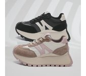 Zapatos casuales tipo waffle para mujer, de suela gruesa y estilo retro, de primavera 2025 40 color rosa
