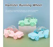 Rueda de ejercicio para hámster, juguete silencioso rodante, jaula con forma de coche, rueda para correr para pequeños animales, ratas y setos. blanco
