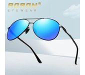 AORON Diseño de marca de moda Gafas de sol polarizadas con marco de metal Accesorios para exteriores Gafas de conducción deportivas antideslumbrantes clásicas Regalos para hombres negro/plata