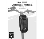 Bolsa para horquilla delantera de bicicleta de liberación rápida de 4L, bolsa impermeable para ciclismo, bolsa delantera para bicicleta, Scooter Eléctrico negro