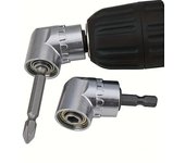 Adaptador de destornillador de ángulo de 105 grados versátil de 1 pieza: punta extensible para taladros eléctricos, mejora los proyectos profesionales y de bricolaje negro