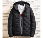 Chaqueta acolchada de algodón Chaqueta de hombre Chaqueta acolchada con capucha de talla grande informal de invierno 5XL negro
