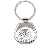 American Curl Cat - keychain with a cat, keychain with a print, personalized pendant from the Art-Dog brand plata
