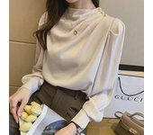 Camisa coreana con mangas farol para mujer 2023